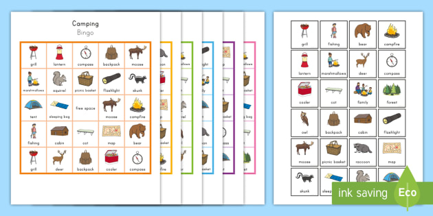 Camping Bingo Game | Kindergarten | Twinkl USA - Twinkl