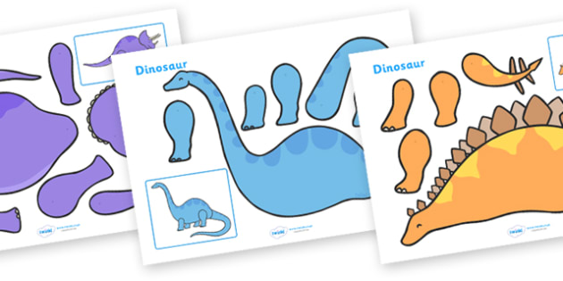 Dinosaur Split Pin Characters - education, home school, free