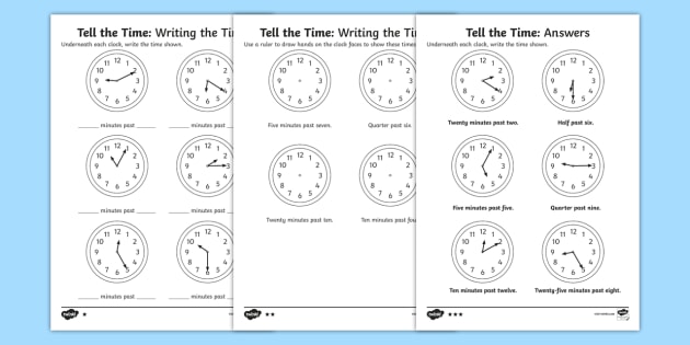 5 Minute Intervals Worksheets Primary Resources