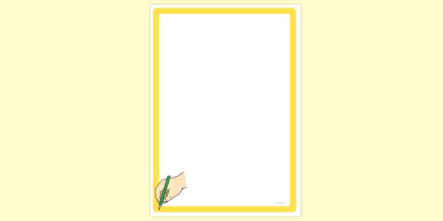 FREE! - Simple Blank Tripod Grasp Page Border (teacher made)