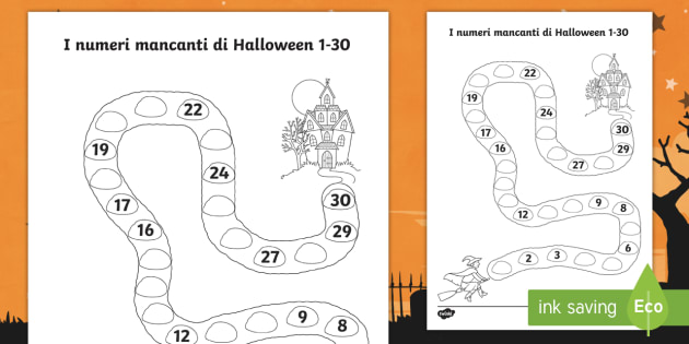 I Numeri Mancanti Di Halloween 1 30 Attivita Teacher Made