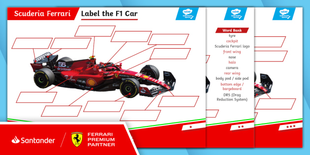 FREE! - Scuderia Ferrari: As partes do carro de F1 - Twinkl