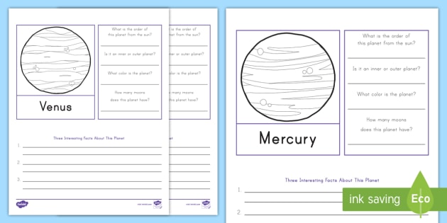 Planet Information Sheets