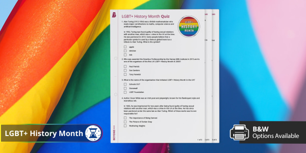 LGBT+ History Month Quiz | Events | Beyond RSE Resources