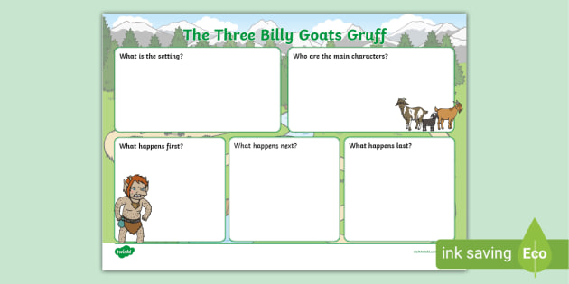 The Three Billy Goats Gruff Story Review Writing Frame - writing