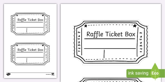 * NEW * Raffle Ticket Box Label