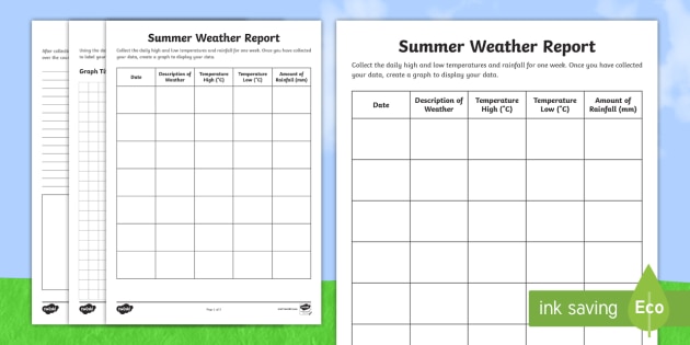 3 6 summer weather report worksheet worksheet