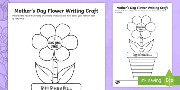 mothers day flower mom worksheet teacher made