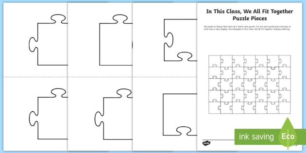 Giant Blank Puzzle Pieces Square Set