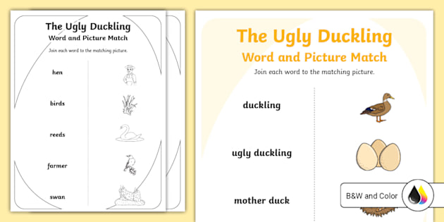 Ugly Duckling Word and Picture Match