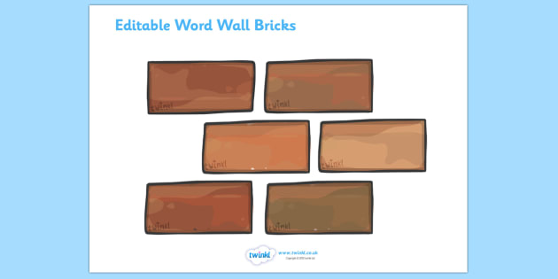 Brick Template For Word Wall