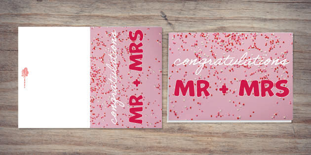 Mr & Mrs Wedding Congratulations Card