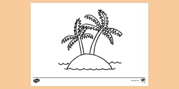 free printable coloring pages island