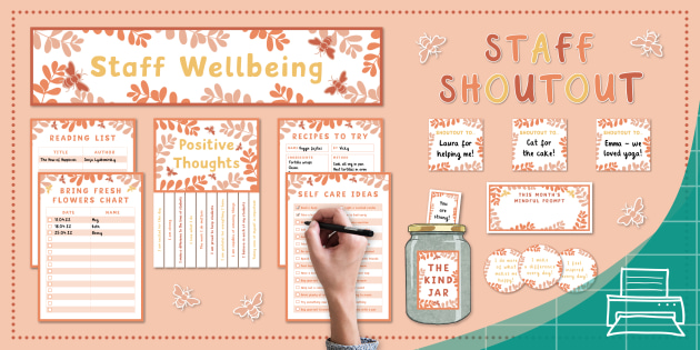 Staff Wellbeing Display Pack | Buzzing Bees (teacher made)