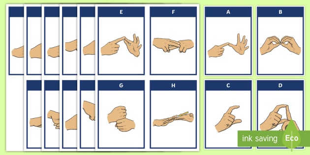 Auslan Alphabet Flashcards Australian Curriculum English