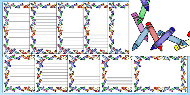Crayon Page Borders (teacher made)