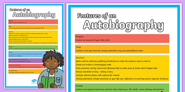 Features Of An Autobiography Poster teacher Made 