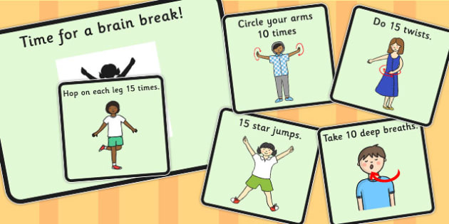 Time For a Brain Break - brain, break, time, activities, move