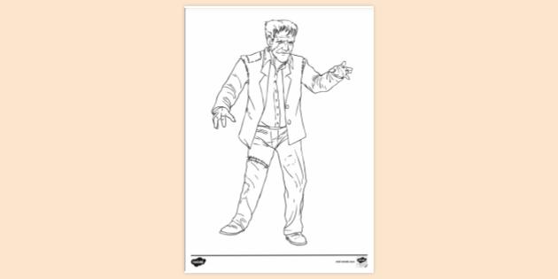 Free Printable Frankenstein Colouring Page (teacher made)