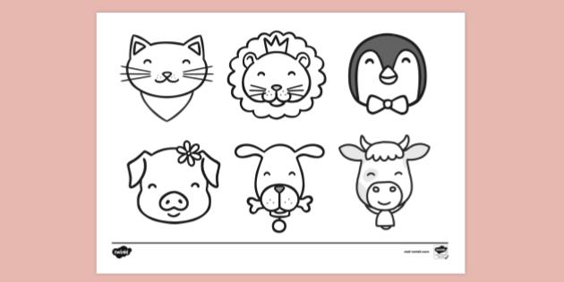 FREE! - Cute Animals Colouring | Colouring Page - Twinkl
