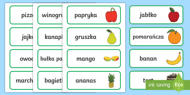 Karty ze słownictwem Jedzenie (teacher made)