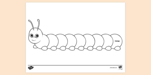 Twinkl　Colouring　School　FREE!　Primary　Caterpillar　Sheet