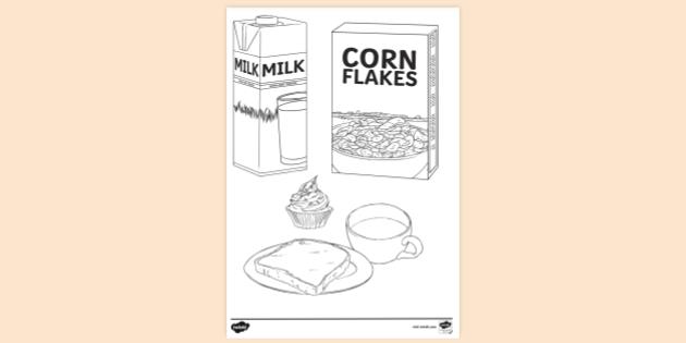 FREE! - Food And Drink Colouring Page | Colouring Sheets