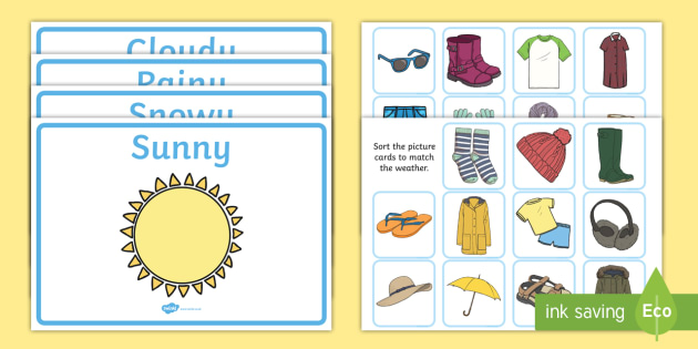 Weather Clothes Sorting Activity Teacher Made