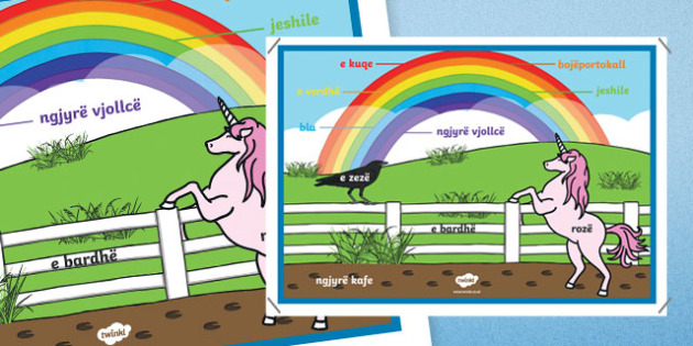 Colores Del Arco Iris Albanés Póster Spanish - 