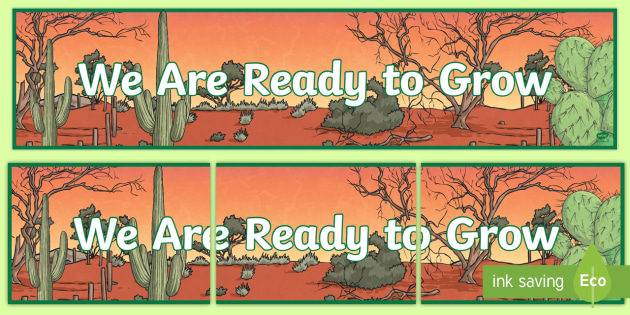 Ready To Grow Cactus Themed Display Banner Teacher Made