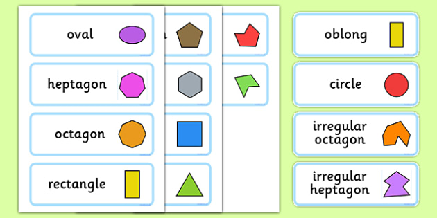 FREE! - 2D Shapes With Irregular Shapes Word Cards - shape, numeracy, 2D