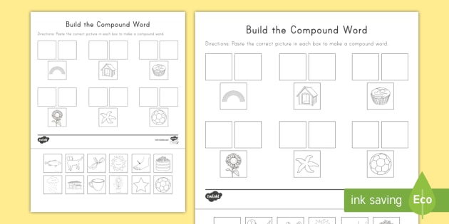 Build The Compound Word Worksheet Early Childhood Literacy Phonics