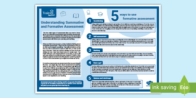 FREE! - Understanding Summative And Formative Assessment