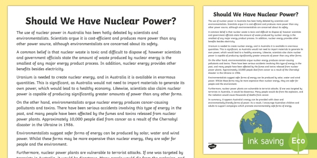 plural debit form Should Power? Writing Sample Discussion Nuclear Have We