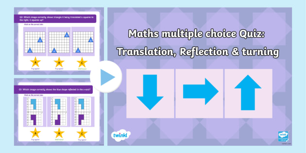 👉 Maths Multiple choice quiz: Translation, Reflection & Turns