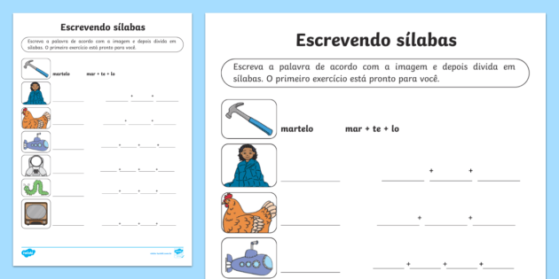 Leitura palavras sílabas - Recursos de ensino