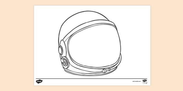 Space Suit Helmet Colouring | Colouring Sheets