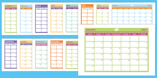 Neu Calendar 2022 2021-2022 Month At A Glance Calendar (Teacher Made)