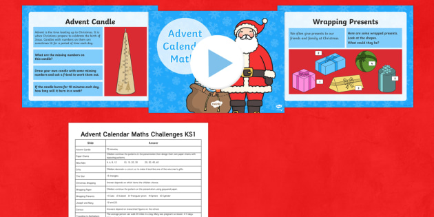 Advent Calendar Maths Challenges KS1 (teacher made)