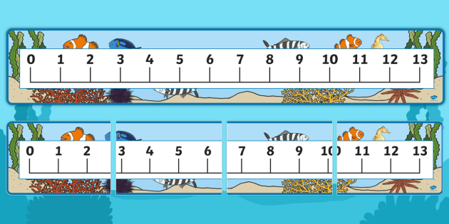 Under The Sea Themed Bridging Through Ten Number Line Display