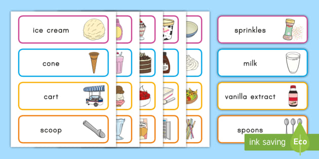 Ice Cream Shop Word Cards (Teacher-Made)
