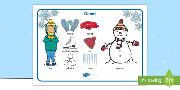 Free Winter Word Mat Welsh Translation Teacher Made