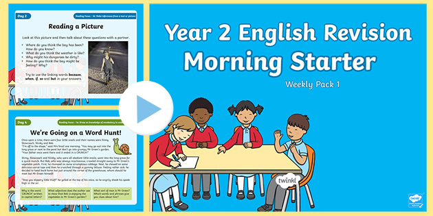 Sats Survival Y2 English Revision Morning Starter Weekly Pack 1