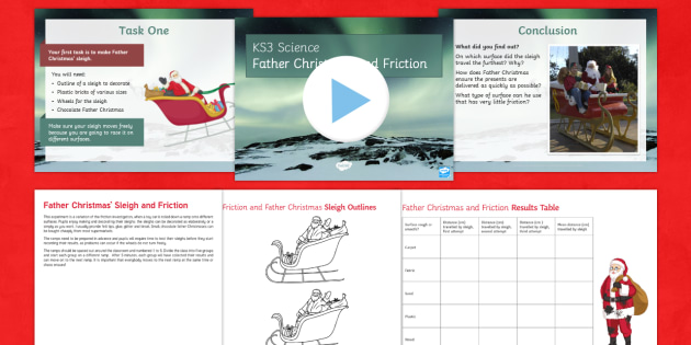 friction and father christmas sleigh lesson pack ks3 4 friction and father christmas sleigh lesson pack ks3 4 science christmas resources