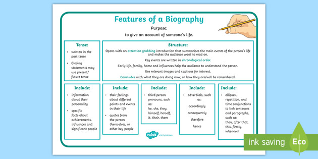 4 characteristics of a biography