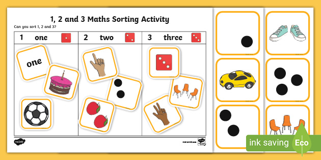 1 2 And 3 Sorting Maths Activity Teacher Made 1 2 And 3 Sorting Maths Activity Teacher Made