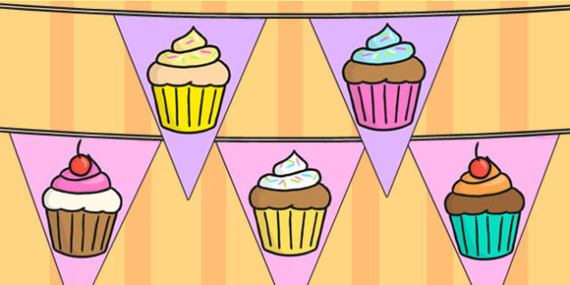 cupcake themed display bunting food baking cooking display au t 1063 cupcake themed display bunting jpg