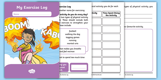 Printable PE Log - Twinkl Move at Home - KS1 - KS2