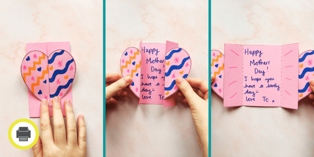FREE! - Mothers Day Heart Cards - Mothers Day Card Template