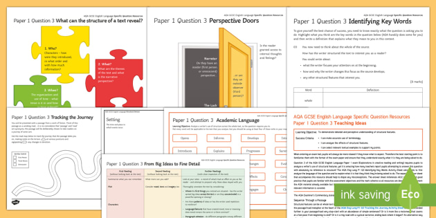 GCSE Writing About Structure: AQA English Language Paper 1 Q3 Resource Pack